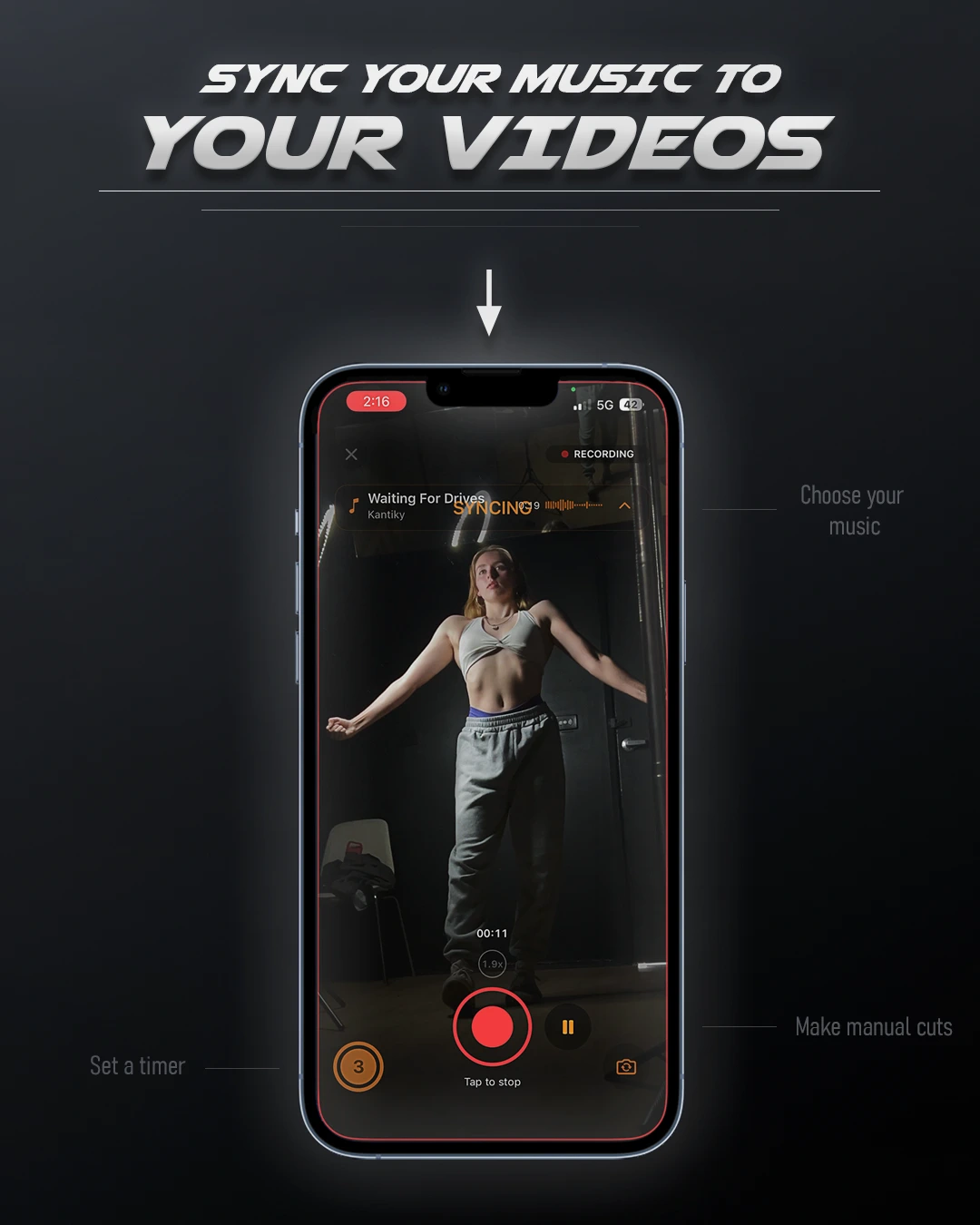 GymPlayer synced workout video on iPhone